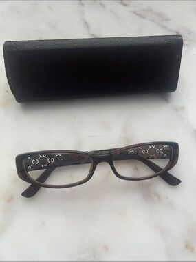 Gucci Monogram Glasses Tortoiseshell Plastic GG sides 2975  Narrow Rectangular